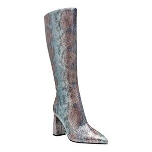 Wild Pair Women's Islah Wide Calf Block Heel Knee High Boots Multi Snake Size 10